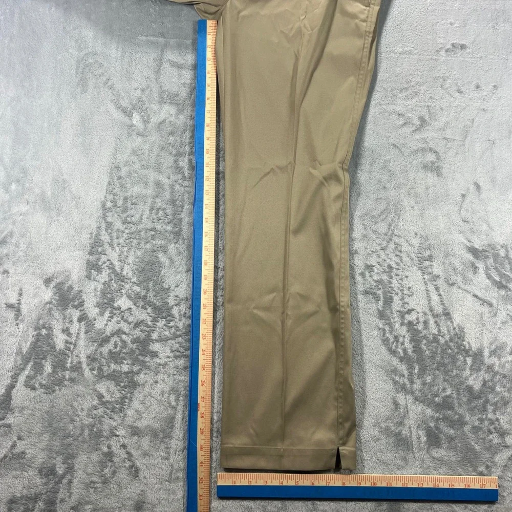 NIKE Golf Pants Mens 34x32 Khaki Good Dri-FIT Flat Front Trousers 472532-235 - Picture 12 of 16